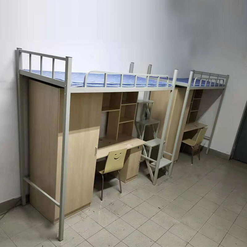 铁架床上下铺子母床铁艺成年单人公寓床学生员工单位宿舍高架钢床