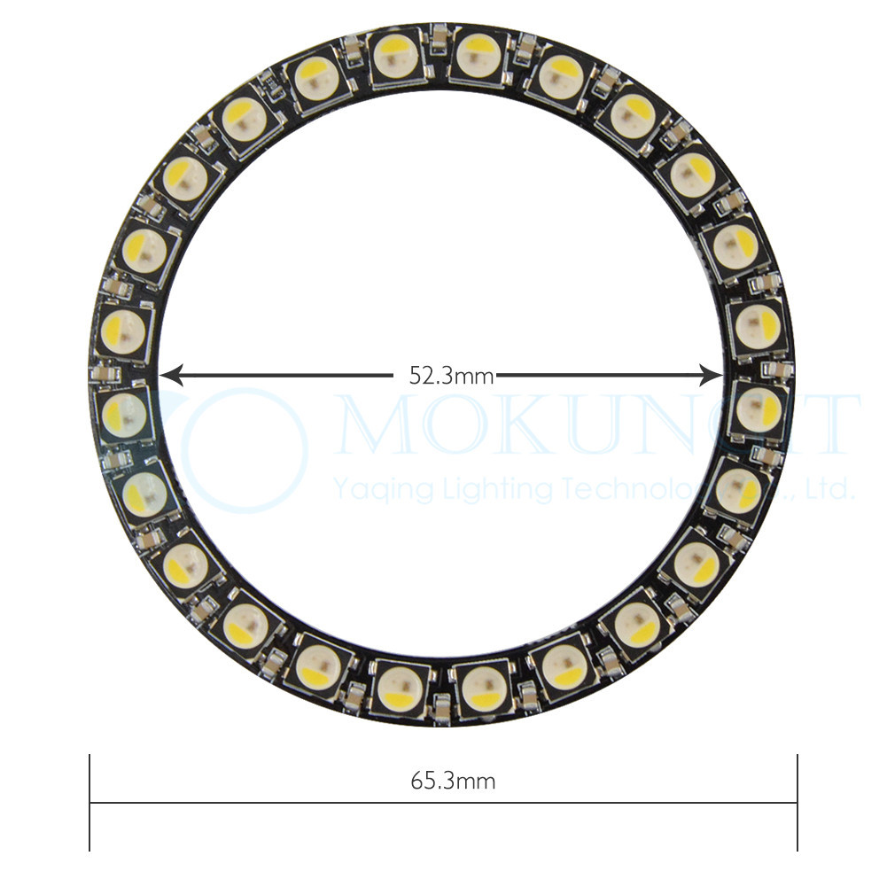 LED圆环 WS2812B SK6812 24灯 RGBW正白 光圈发光字点光源 DC5V