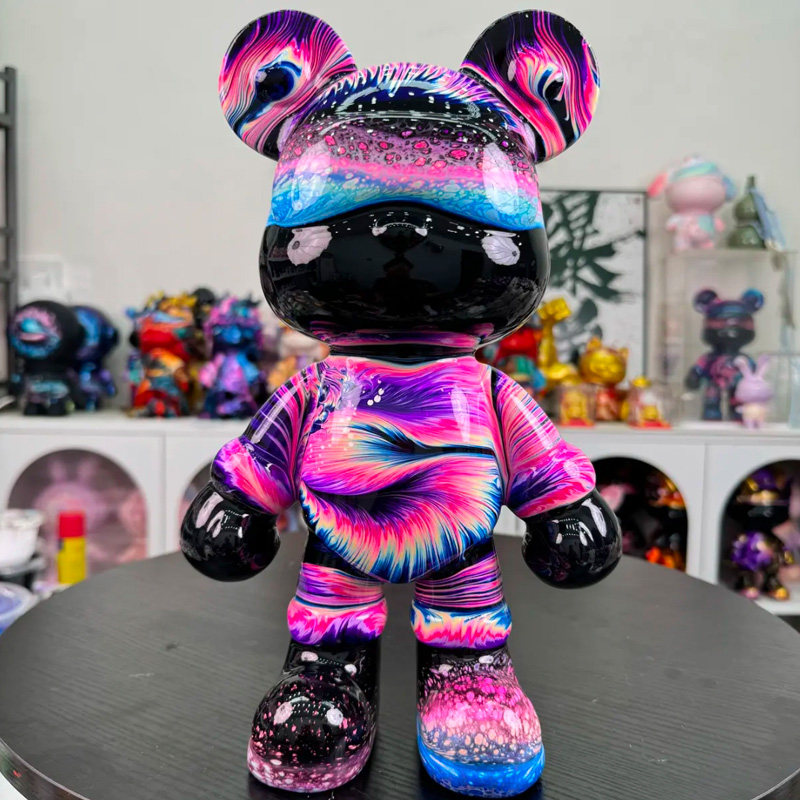 高端网红潮玩创意礼物暴力熊纯手工树脂流体熊摆件礼品家居装饰品,家居饰品,落地摆件,淘宝优惠券,粉丝福利购,淘宝优惠卷