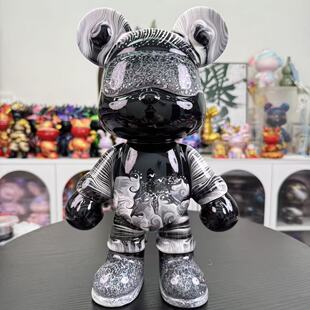 网红流体熊摆件装饰酷酷熊客厅轻奢高档电视柜酒柜高级储钱罐通用