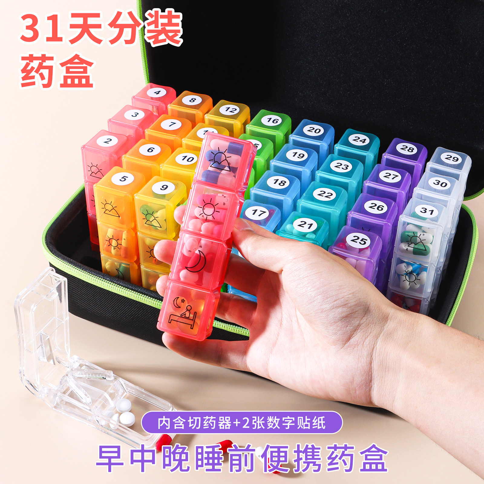 药盒大容量一个月早中晚睡前图片