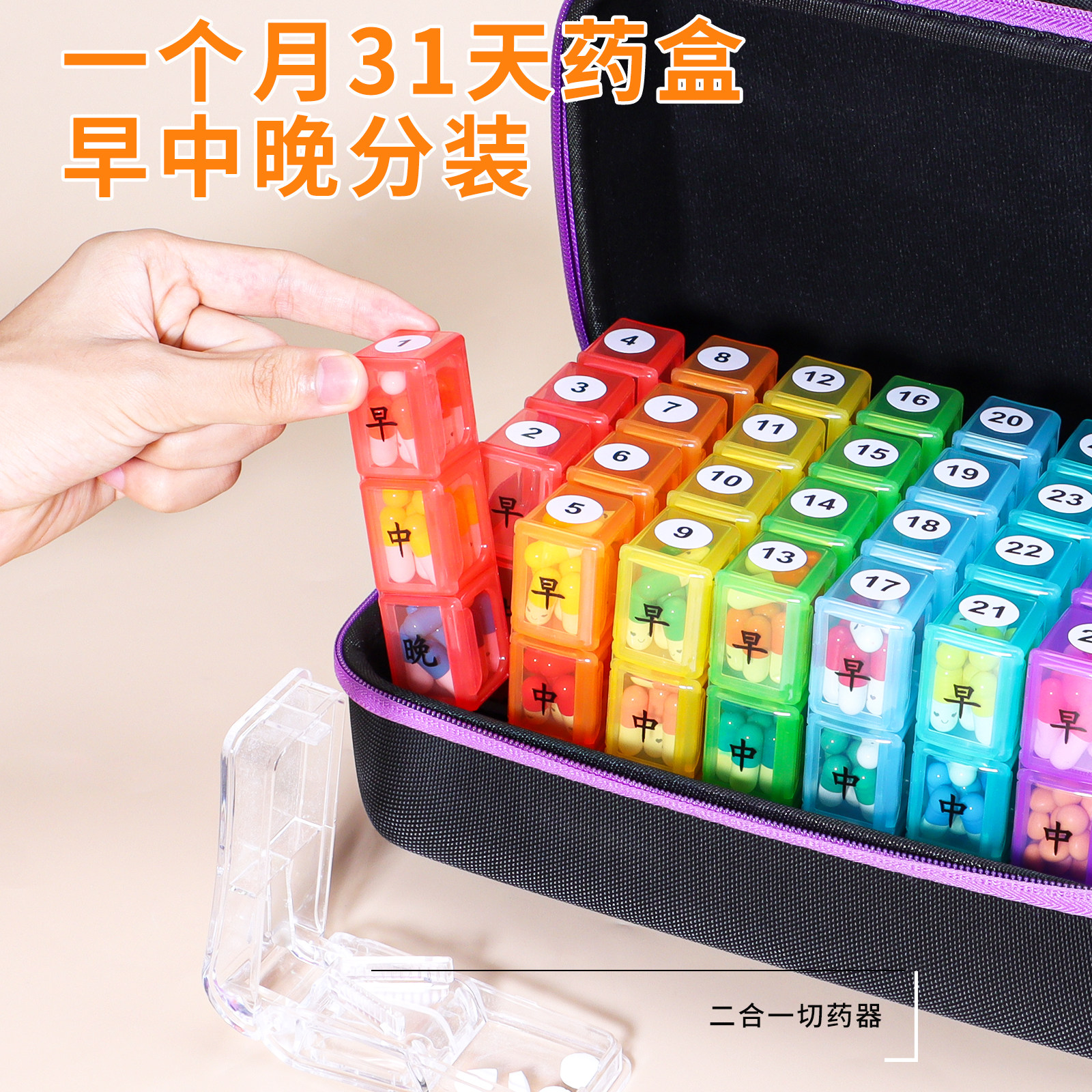 一个月药盒早中晚一天三次图片