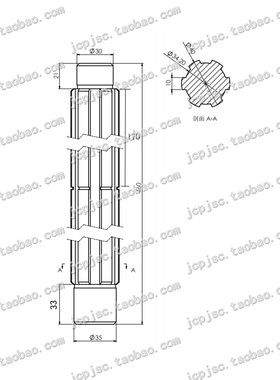 极速。CW61e63 CW6180 车牀配件 变速箱 花键轴 二轴 长460/6-40-