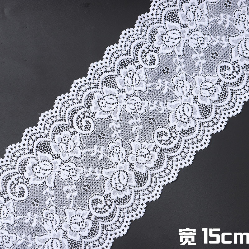 极速15cm宽弹力蕾丝花边u黑白色女上衣抹胸裹胸辅料安全裤裙摆加