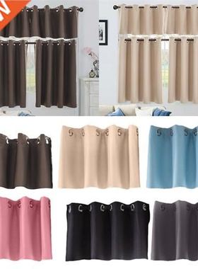 极速Blackout Elegant Ters Half BValance Wndow Curtan for Caf