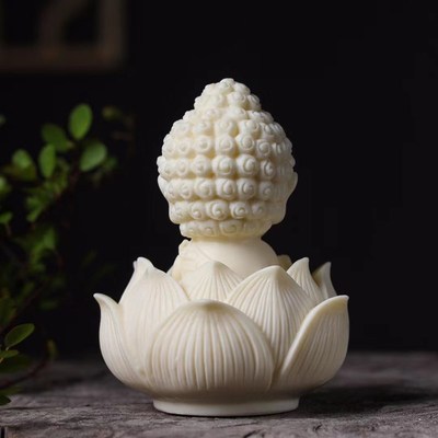 极速象牙果宝宝佛莲花底座释迦牟尼佛手把件佛像QV版如来汽车家居