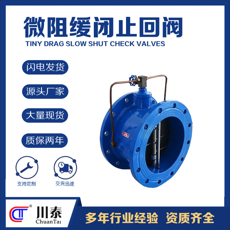 微阻缓闭蝶式止回阀球墨铸铁铸铁法兰HH48/49X-10/16Q工厂供应