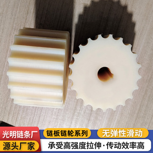 不锈钢平顶链板配套链轮白色对半开齿轮驱动轮尼龙从动轮主动链轮