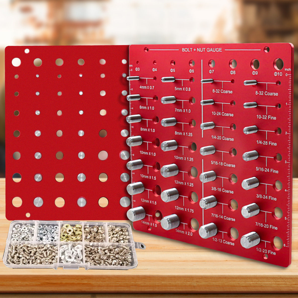 公英制螺纹测量规 螺母和螺栓螺纹标识符检查器