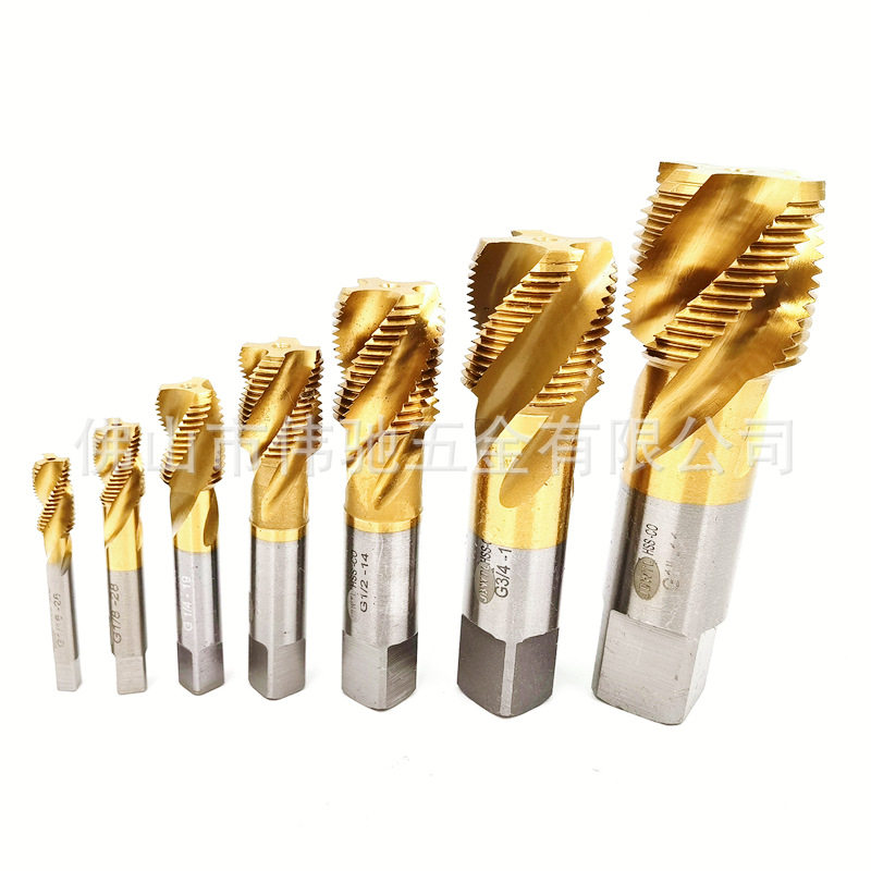 含钴镀钛螺旋不锈钢管螺纹丝锥RC1/2NPT1/4英制G2分4分水管牙丝攻