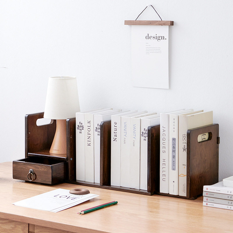 桌面书架学生宿舍桌上书架置物架多层简约简易实木家具现代收纳架