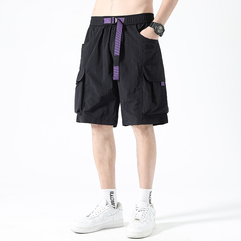 美式冰丝工装短裤男款夏季潮牌大码胖子宽松休闲速干运动五分裤子