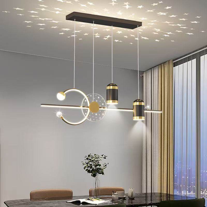 新款网红餐厅吊灯一字灯现代简约北欧创意吧台餐桌灯中山艺术灯具