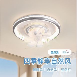 卧室风扇灯360度摇头餐厅新款吸顶简约客厅儿童房大风力家用风扇
