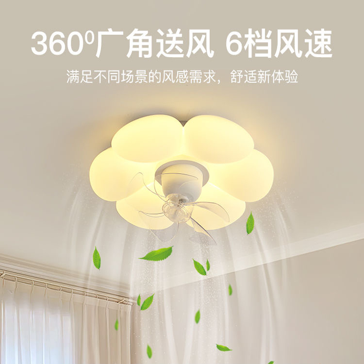 护眼儿童房卧室饭厅吸顶风扇灯