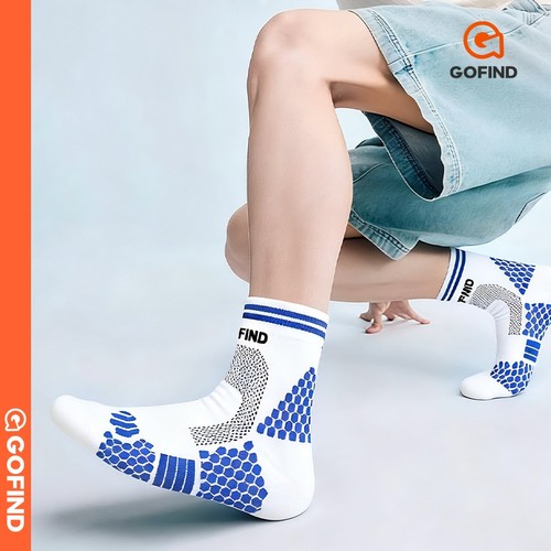 【新品】果凡专业马拉松跑步袜子3D训练高帮减震除臭速干男女豆袜