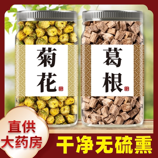 黄菊花和葛根茶中药材官方旗舰店正品新鲜野生特级块胎菊干泡水喝