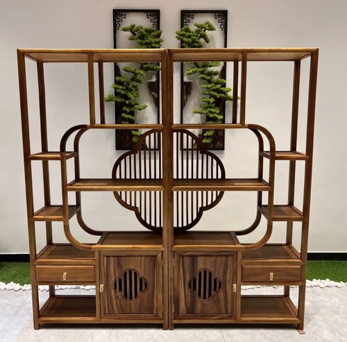 南美胡桃木博古架中式置物架