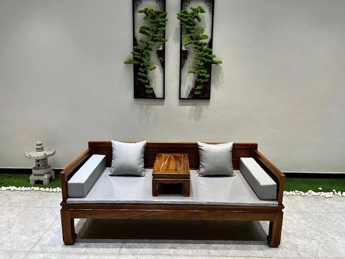 南美胡桃木实木罗汉床