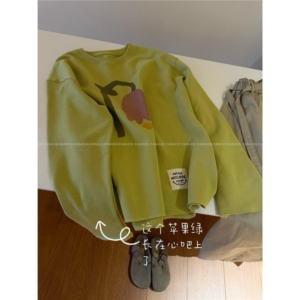 韩国e*a全棉毛圈~苹果