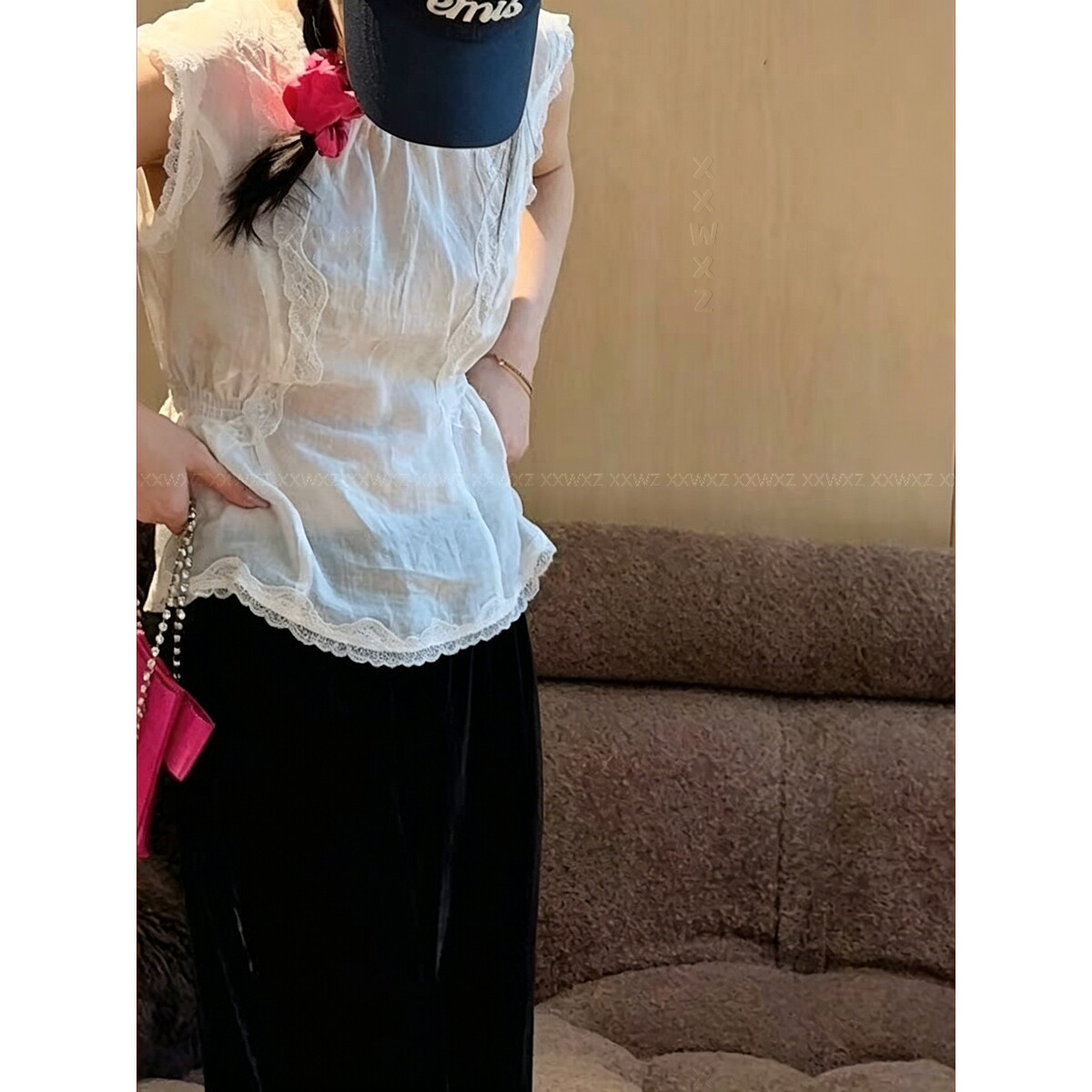 韩国东大门夏季新款白栀