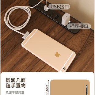 简约床头桌子置物架双层小户型家用卧室多功能床边桌带插座小方桌