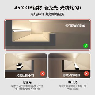 窗帘盒灯a带客厅卧室吊顶免开槽明装线条灯槽低压洗墙氛围线性灯