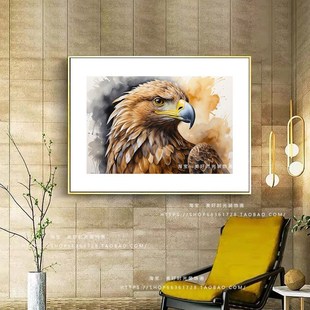 大展宏图老鹰装饰画 画横版玄关挂画 画雄鹰展翅办公室书房简约墙