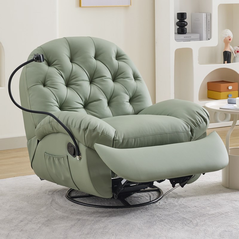 太空沙发舱懒人休闲摇椅家用客厅阳台单人多功能电动Y按摩真皮躺