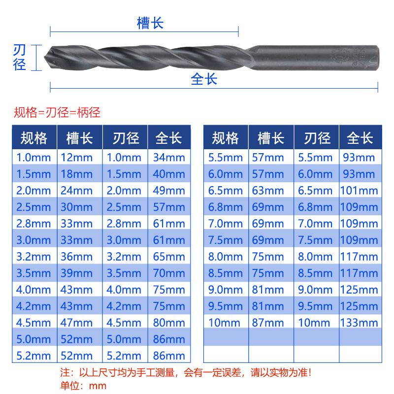 天工钻头高速钢直柄麻花钻头打孔钢铁手电钻K转头10mm钻花钻咀套