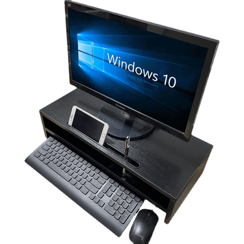 加长24宽台式电脑显示器增高架办公桌上置物键盘收纳手机IPAD卡槽