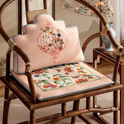 新中式椅垫加厚海绵实木餐椅坐垫防滑椅子凳O子座椅垫屁垫国风千