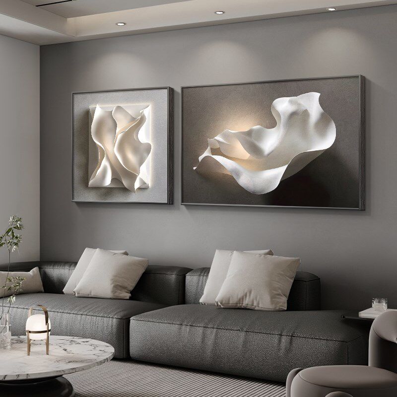 现代简约高级感客厅装饰画立体感高端沙发背景墙挂画抽象壁画