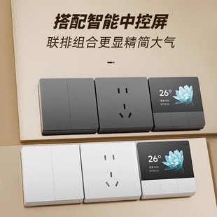 T1PRO炫彩同款 普通插座三孔五孔一开五孔双USB电视电脑空白面板