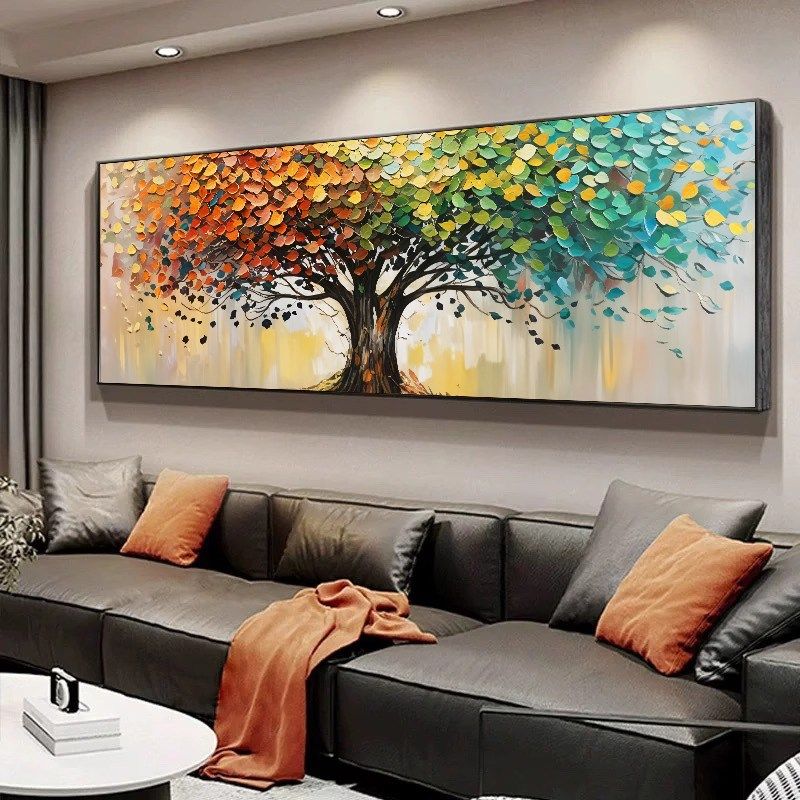 发财树肌理客厅沙发背景墙装饰画 画卧室酒店轻奢高级感挂画 画床,家居饰品,现代装饰画,淘宝优惠券,粉丝福利购,淘宝优惠卷