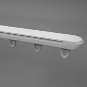 滑轨侧装 欧轩 免打孔窗帘轨道顶装 导轨双轨滑道单铝合金u型阳台