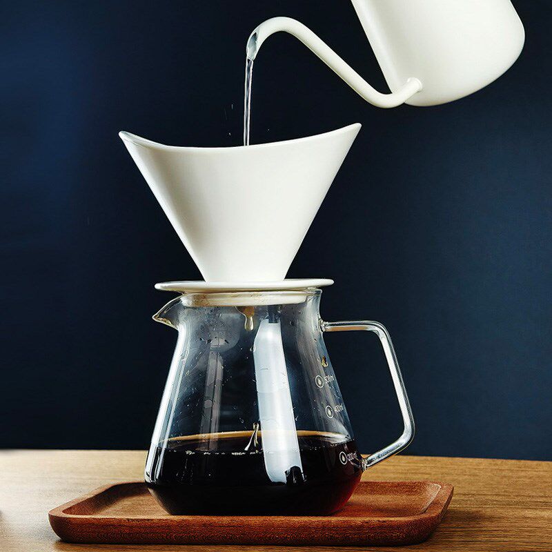 手冲咖啡壶套装V60陶瓷滤杯创意玻璃分享壶带刻度咖啡过滤器具