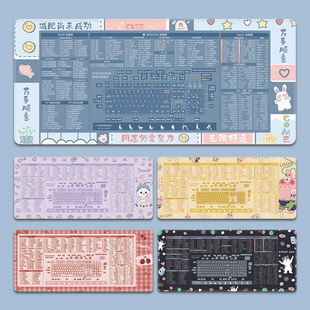 超大号快捷键鼠标垫办公室电脑键盘桌垫学生宿舍书桌垫子锁边防滑