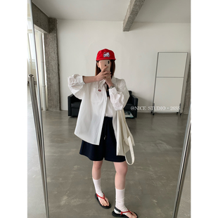 奶思家NICE 衬衫 STUDIO 纯色刺绣设计感长袖 L8801 2026早春新款