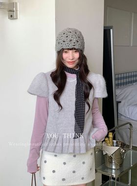 【you think】2025冬季新款韩系泡泡短袖百搭拼裙摆外穿女1680