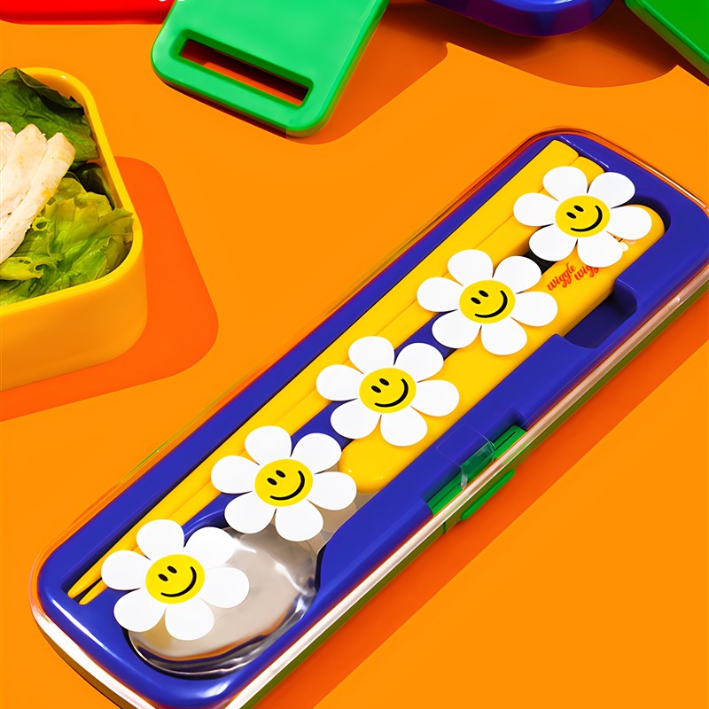 Wigglewigglep便携式餐具,学生,儿童,上班族,餐具,饭盒,筷子套装