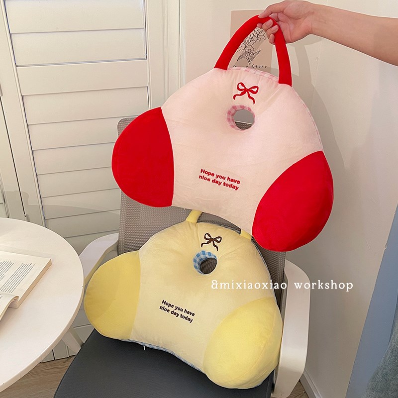 蝴蝶结靠垫多功能抱枕腰靠学生宿舍办公室午睡P沙发久坐护腰椅靠