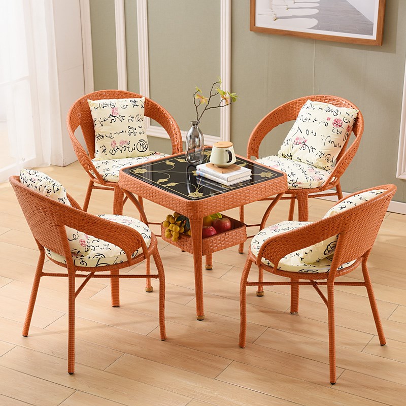阳台桌椅组合藤椅三件套小桌子茶几户G外休闲靠背椅简约客厅藤椅