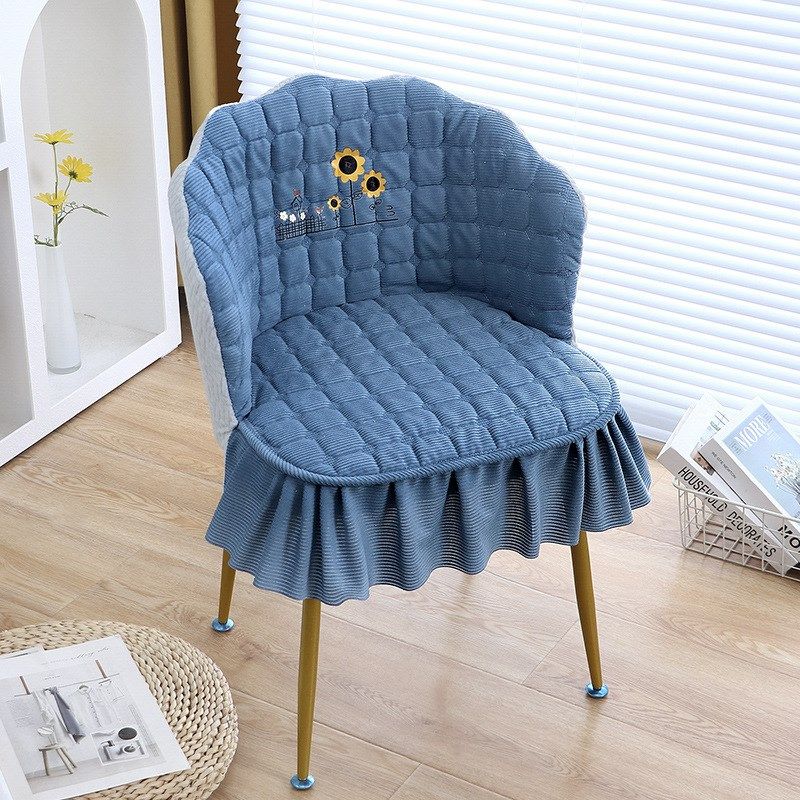 新款异形化妆椅h套罩家用卧室梳妆台花瓣椅子套弧形美甲凳子保护