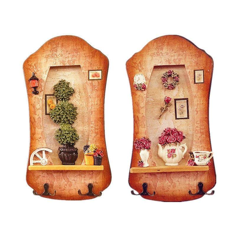 欧式玄关衣帽架钥匙挂钩创意木质挂衣架墙面挂架房间装饰壁挂墙饰,家居饰品,装饰挂钩,淘宝优惠券,粉丝福利购,淘宝优惠卷