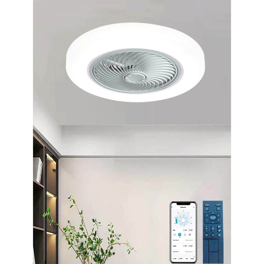 北欧吸顶风扇灯超薄简约电风扇灯卧室厨房餐厅儿童吊顶一体吊扇灯