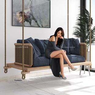 斯堪的纳维亚秋千吊椅室外庭院吊篮藤室内阳台流行椅单人和双人吊