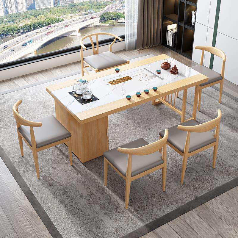 岩板阳台茶桌一体组合轻奢现代高级感家用办公室泡茶桌阳台小茶台