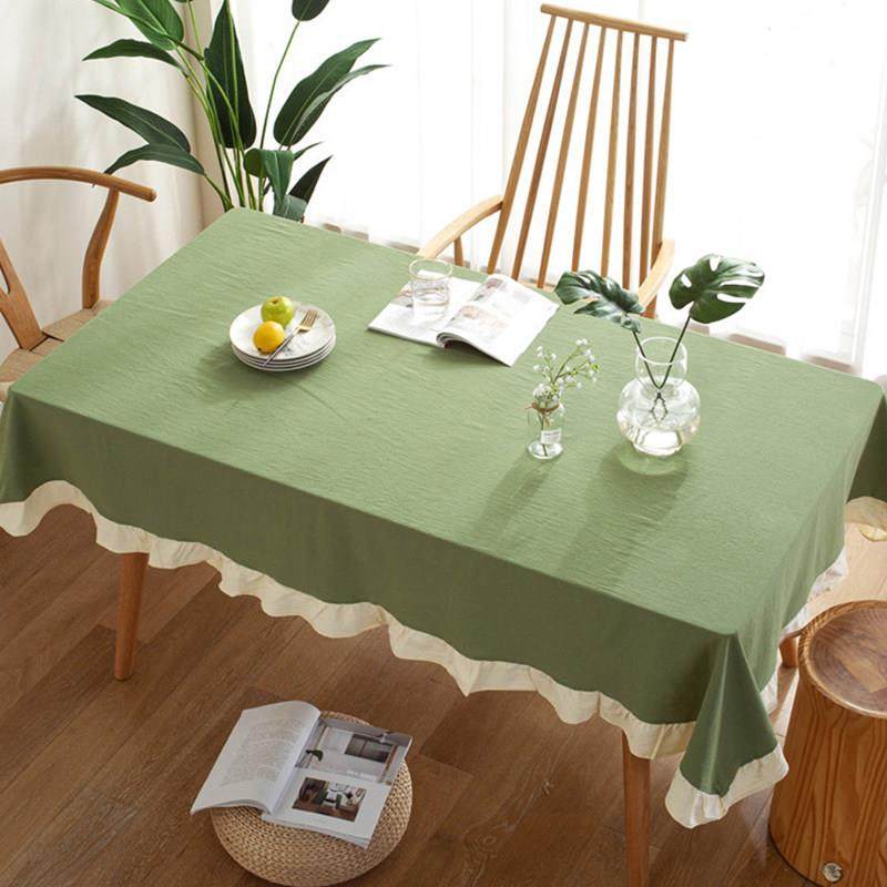 复古绿文艺餐桌布小清新拼色白荷叶边桌布盖巾圆桌茶几布装饰布艺,居家布艺,桌布,淘宝优惠券,粉丝福利购,淘宝优惠卷