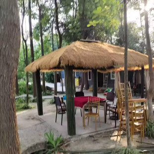 仿真稻草农家乐景区凉亭别墅屋檐装饰屋顶防晒塑料假草人工黄茅草